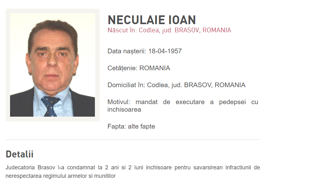 Ioan Neculaie, dat în urmărire națională de poliție. Omul de afaceri este de negăsit după condamnarea definitivă