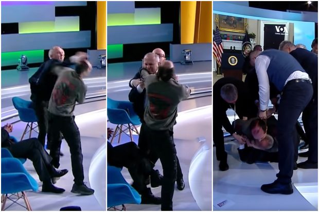 Cum s-a ajuns la bătaie în direct. Ce a spus politicianul prorus, înainte să fie lovit de jurnalist, la emisiunea „Libertatea de exprimare”