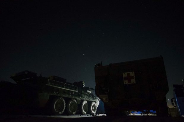 Primul convoi militar american, în drum spre Mihail Kogălniceanu. Când ajung blindatele la București