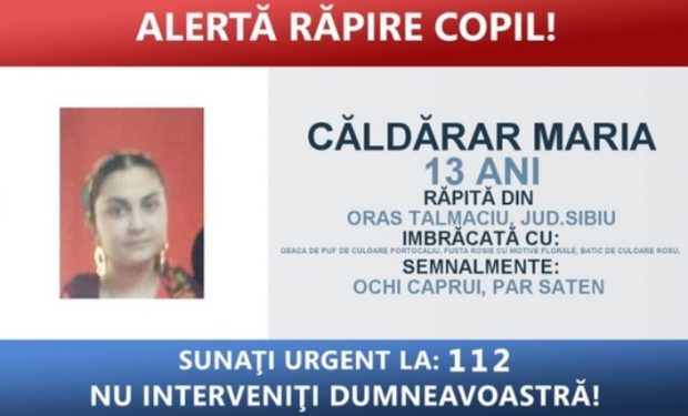 O fată de 13 ani din Tălmaciu a fost răpită. Minora, depistată a doua zi în Sibiu
