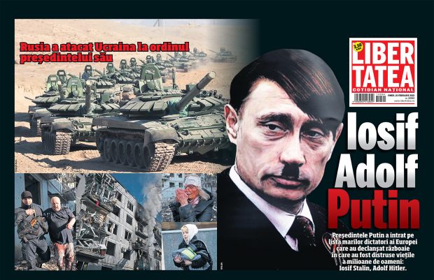 Pagina întâi a Libertății de azi: Iosif Adolf Putin! Omul care a aruncat pacea Europei și a lumii în aer