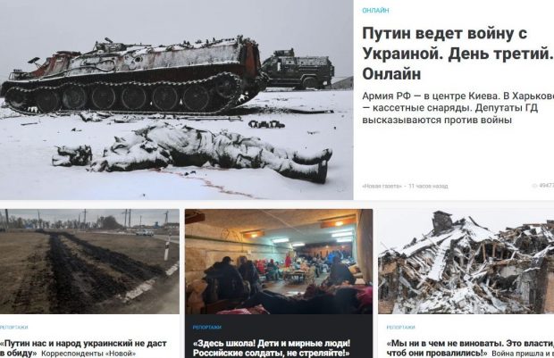 Moscova cere presei ruse să nu folosească cuvintele „invazie”și „război” în Ucraina. Ziarul independent Novaia Gazeta a refuzat