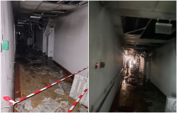 Primele imagini din Spitalului Judeţean Suceava, după incendiul care a dus la evacuarea a sute de persoane