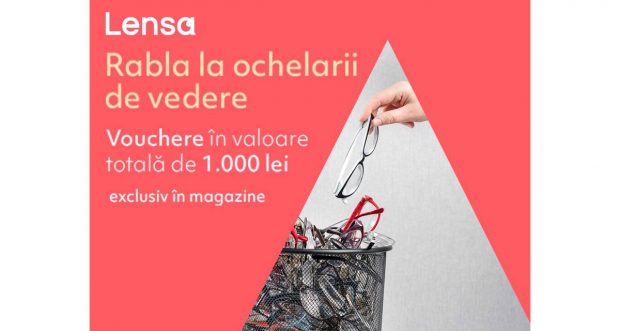 Uită de ochelarii de vedere uzați! Lensa a lansat o nouă ediție „Rabla la ochelarii de vedere”, cu vouchere în valoare totală de 1.000 de lei 