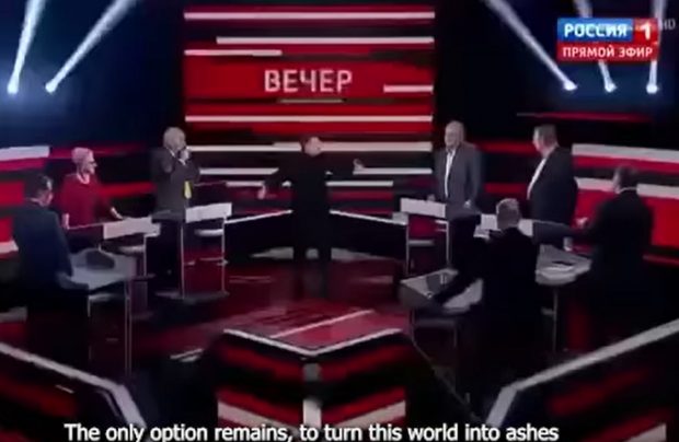 VIDEO | Discurs la televiziunea de stat rusă: „S-ar putea să nu ne oprim la granițele Ucrainei, dacă țările occidentale nu capitulează!”