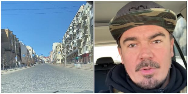 Imagini din Kievul pustiu, postate de un rapper devenit soldat. „Nu am crezut niciodată că o să-mi doresc să văd orașul plin de oameni și ambuteiaje”
