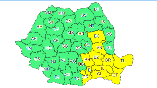 Cât mai ține vântul puternic în București și în restul țării