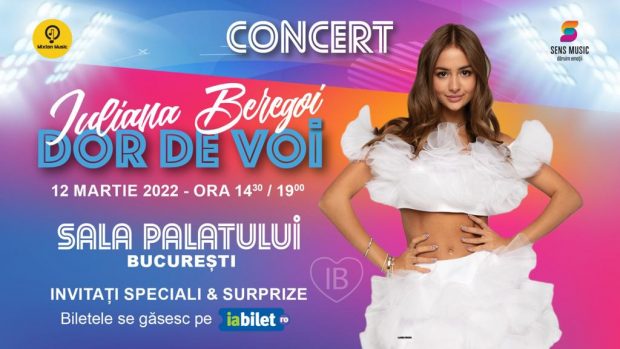PREMIERĂ ABSOLUTĂ ÎN ROMÂNIA! IULIANA BEREGOI pregătește 2 show-uri grandioase în aceeași zi, la Sala Palatului, pe 12 martie