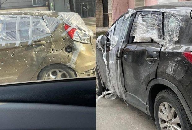 Cum arată mașinile cu care au fugit locuitorii din Mariupol
