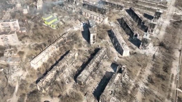 Cum arată orașul Mariupol, după o lună bombadamente ale forțelor ruse. Filmare cu drona