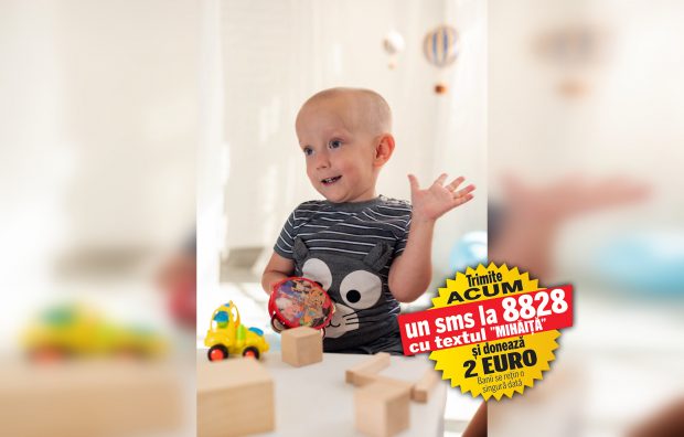Șansa lui Mihăiță de a merge din nou este un tratament genetic adus din SUA. Băiețelul bolnav de amiotrofie spinală, imobilizat în scaunul cu rotile, are nevoie de 2.400.000 de dolari