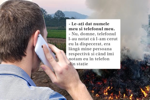 AUDIO. Bărbat care reclamase o ardere de deșeuri, sunat să fie certat de făptașii care îi aveau datele și telefonul de la pompieri. Explicația angajatului ISU