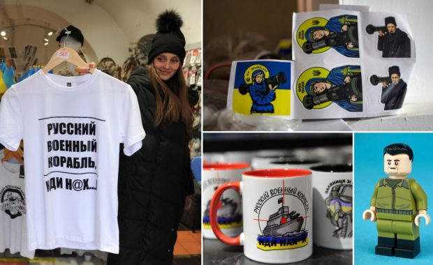 Mesajul „Navă rusească, du-te dracului” a devenit sursă de finanțare pentru armata ucraineană. Ce obiecte vândute pe internet aduc bani Ucrainei