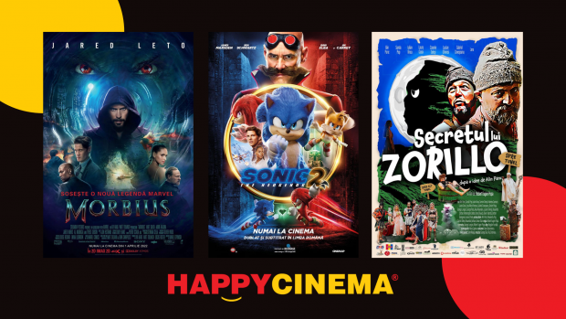 MORBIUS, SONIC THE HEDGEHOG, dar și ZORILLO, ZDRELOS ŞI BEZMETIS vin în aprilie la Happy Cinema