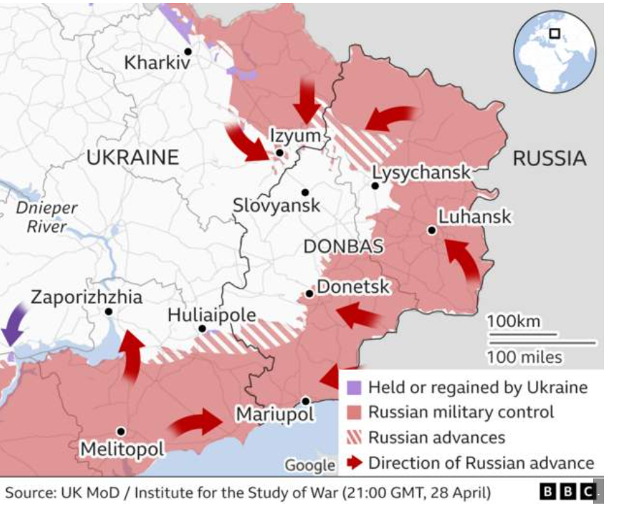 Război în Ucraina, ziua 65 | Rușii bombardează mai multe zone, dar ofensiva din Donbas e în întârziere, anunță Pentagonul