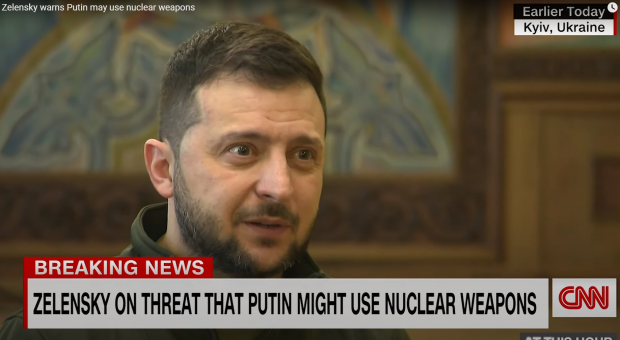 Zelenski avertizează că lumea ar trebui să fie pregătită pentru posibilitatea ca Putin să folosească arme nucleare