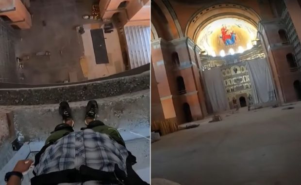 Salt cu parașuta în Catedrala Mântuirii Neamului, viral pe internet. BOR cere anchetă, Poliția spune că n-a primit nicio sesizare