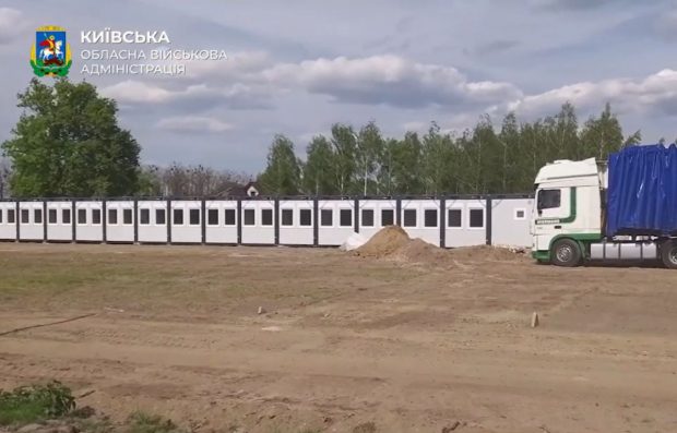 Oraș modular pentru locuitorii din Borodianka rămași fără case din cauza războiului. Când va fi deschis