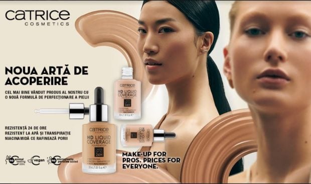 Descoperiți noua artă de acoperire cu fondul de ten Catrice HD Liquid Coverage