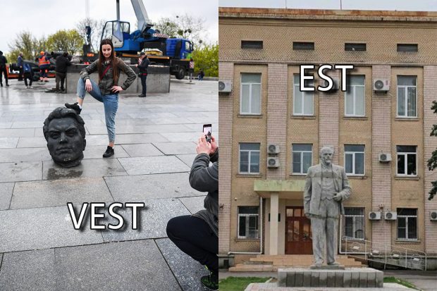 Celălalt „război” din Ucraina: tancuri sovietice demontate în vest și statui ale lui Lenin ridicate în est. Care vor fi consecințele? 