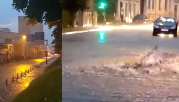 VIDEO | Craiova, inundată după o vijelie. Circulația tramvaielor a fost oprită și pasajele au fost închise