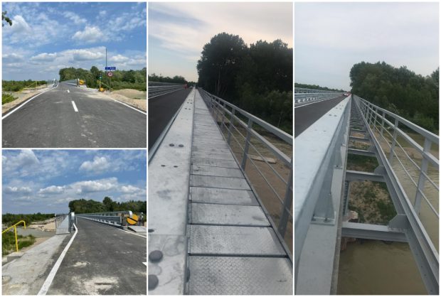 FOTO. Podul buclucaș de peste Argeș, mai scump cu 30% și lat pe jumătate față de declarațiile șefului CJ, „inaugurat” în weekend, deși nu era finalizat