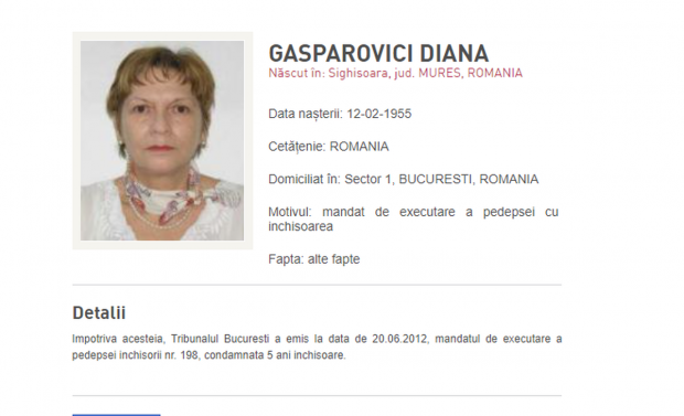 Diana Gasparovici, condamnată alături de Adrian Năstase în dosarul „Trofeul calității”, găsită la 10 ani după ce a fugit din România