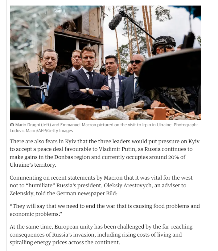 Vizita celor patru lideri europeni la Kiev, în presa internațională. Focus pe Macron, Scholz și Draghi, mai puțin pe Iohannis