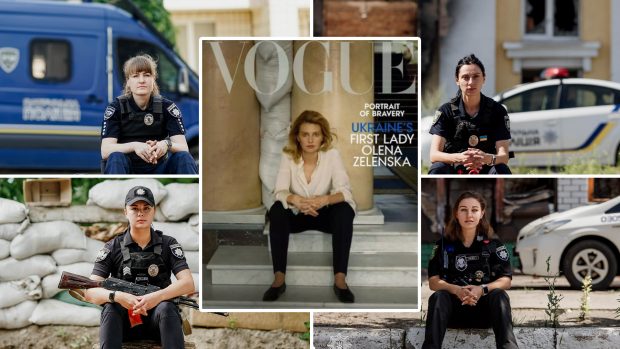 Olena Zelenska, apărată de polițistele din Ucraina după fotografia de pe coperta Vogue: „Încredere, determinare, victorie”