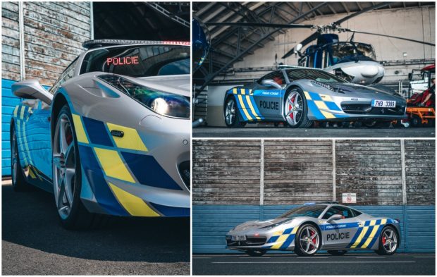 Ferrari cu doar 2.000 de km la bord, confiscat de la interlopi, scos pe autostrăzi: „Împotriva celor mai agresivi șoferi”, anunță Poliția cehă