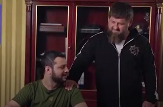 Ramzan Kadîrov a regizat într-un videoclip parodic capitularea Ucrainei, cu un actor rus în rolul lui Zelenski