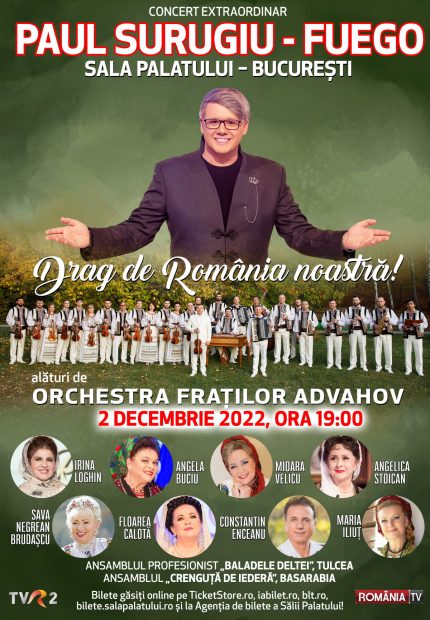 Concert extraordinar Fuego la Sala Palatului – Drag de România mea