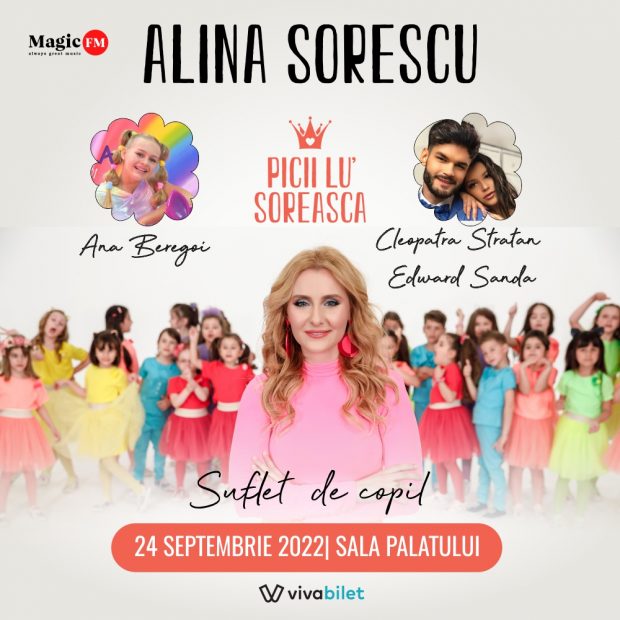 „Suflet de copil” – concert al Alinei Sorescu, pe 24 septembrie 2022, la Sala Palatului