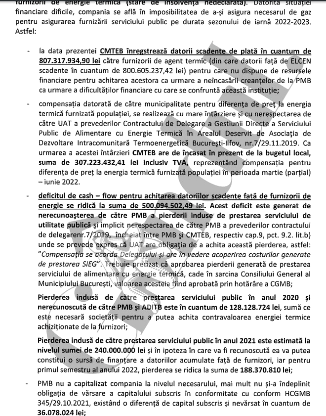 „Bucureștenii vor rămâne în frig”, la iarnă, dacă Primăria nu-și achită datoriile către Termoenergetica, avertizează compania