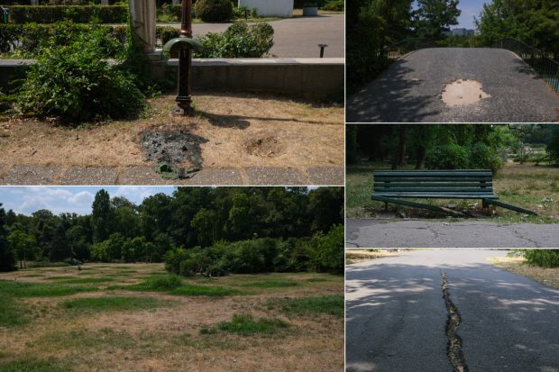 Parcul Herăstrău, degradarea continuă. Bănci rupte, iarbă lipsă, alei crăpate și arteziene fără apă