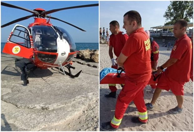 Un tânăr s-a rănit după ce a sărit în mare, la Costinești. A fost preluat de elicopterul SMURD