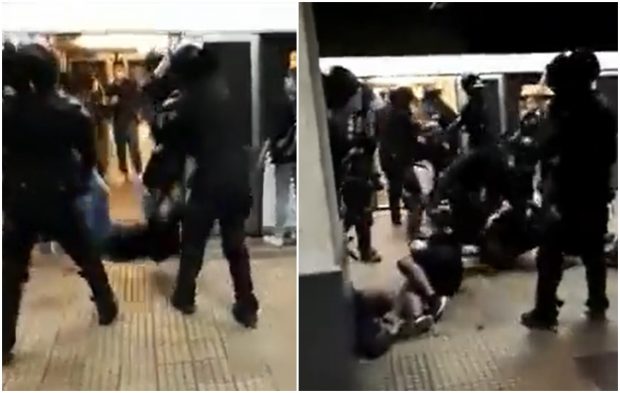 Jandarmi români la metrou, lovind suporterii după FCSB – Dinamo, subiectul unui fals viral în Franța, pe rețelele de socializare