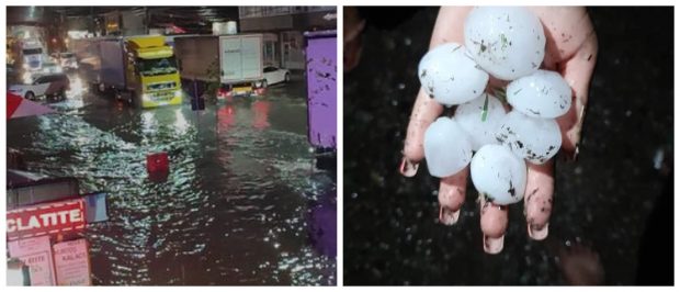 Furtunile au făcut ravagii: străzi inundate, sute de mașini distruse de grindină. Trafic blocat pe Transalpina