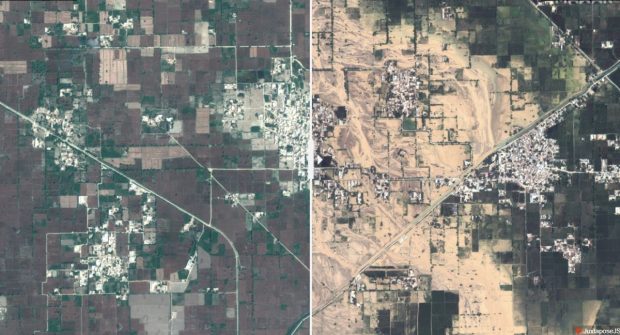 Amploarea inundațiilor din Pakistan, văzută din spațiu. Cum arătau zonele acoperite cu apă acum câteva luni