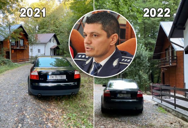 IMAGINI. Șeful Poliției din Timiș se duce la casa sa de vacanță, la 168 km dus-întors de oraș, cu mașina instituției. Explicația IPJ