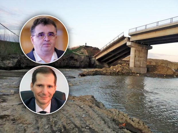 DOCUMENTE. Doi șefi ai Consiliului Județean Vrancea s-au lăudat, unul după altul, cu construirea unui pod, deși nu aveau avizele obligatorii. Podul s-a prăbușit