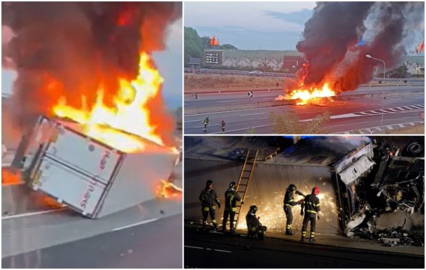 Șofer român de TIR, ars de viu în cabină, după ce camionul s-a răsturnat și s-a aprins ca o torță, pe o autostradă din Italia