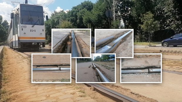Gropi, șine rupte și segmente lipsă. Imagini cu liniile de tramvai care îi înspăimântă pe bucureștenii care vin la muncă în Pipera: „Mai bine cobor cu două stații înainte”