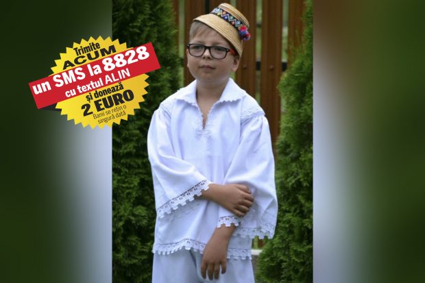Alin are nevoie de 8.000 de euro pe an pentru investigații medicale în Turcia. Băiatul, operat de două ori de cancer cerebral, este dependent de proceduri de lungă durată