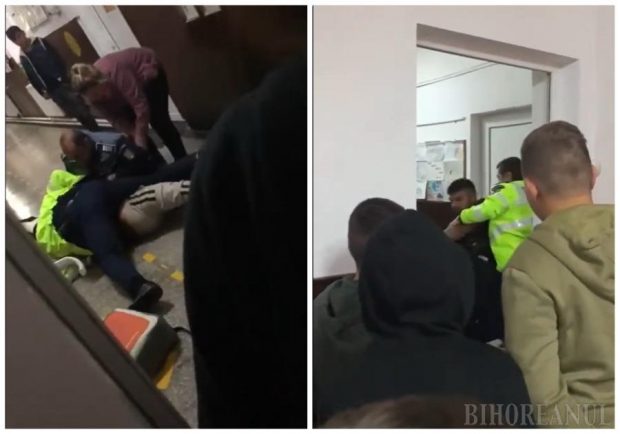 Elevi din Bihor, beți la școală. Unul dintre ei, încătușat de polițiști. Mama reclamă comportamentul agenților, acum cercetați de superiori