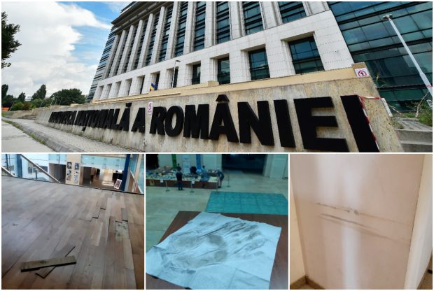 Imagini cu mizeria din Biblioteca Națională: pereți mânjiți, praf, parchet rupt. Directorul Cioroianu spune că „nu are bani” și îi ceartă pe cititori