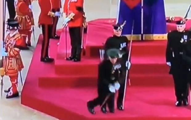 Un soldat din garda regală a leșinat lângă catafalcul Reginei Elisabeta a II-a, în Westminster Hall