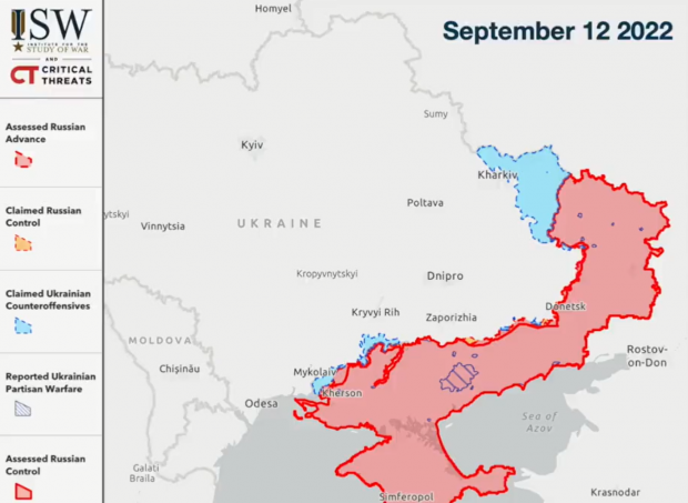 Harta interactivă care arată zonele recucerite de Ucraina. Peste200 de zile de război, în 73 de secunde