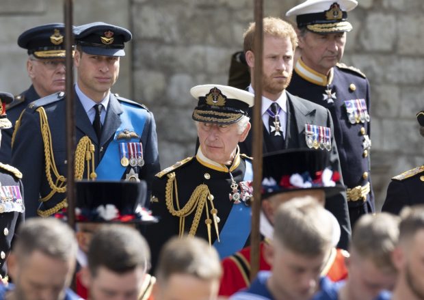William şi Harry, distanți la înmormântarea reginei Elisabeta a II-a. Au mers în spatele sicriului fără să se privească
