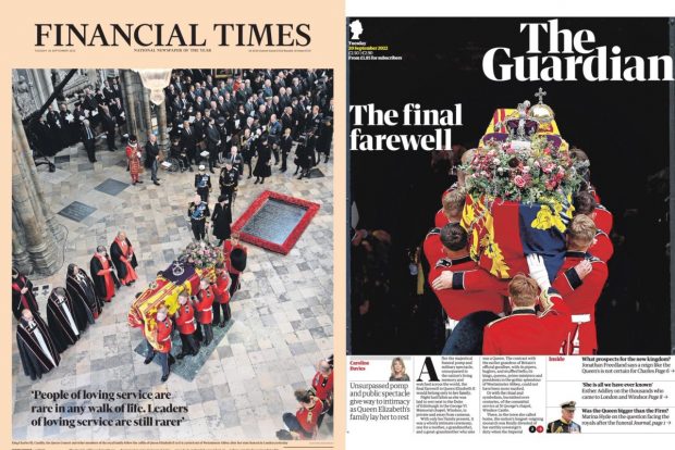 „Oamenii care îşi fac datoria sunt rari. Liderii în serviciul public sunt și mai rari”. Prima pagină a ziarelor din Marea Britanie după funeraliile reginei Elisabeta a II-a